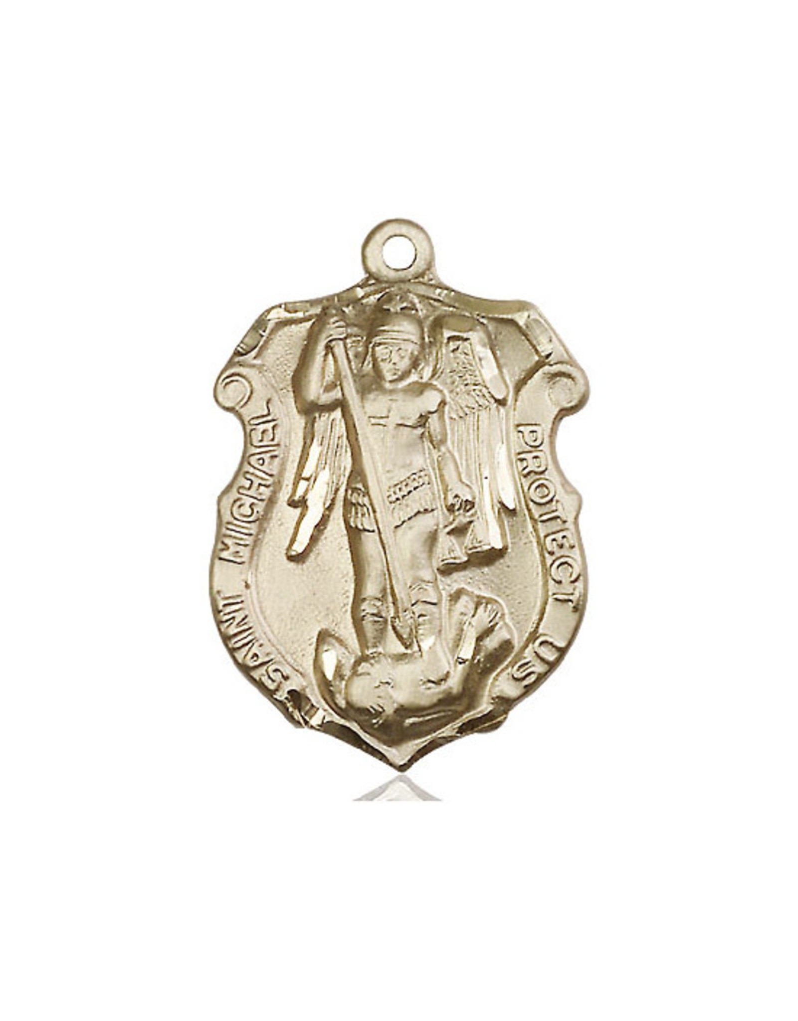 Bliss St. Michael the Archangel Shield Medal, Gold Filled