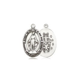 Bliss Miraculous Medal, Sterling Silver (3/4"x3/8")