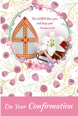 Greetings of Faith Card - Confirmation, Girl (Pink Flowers)