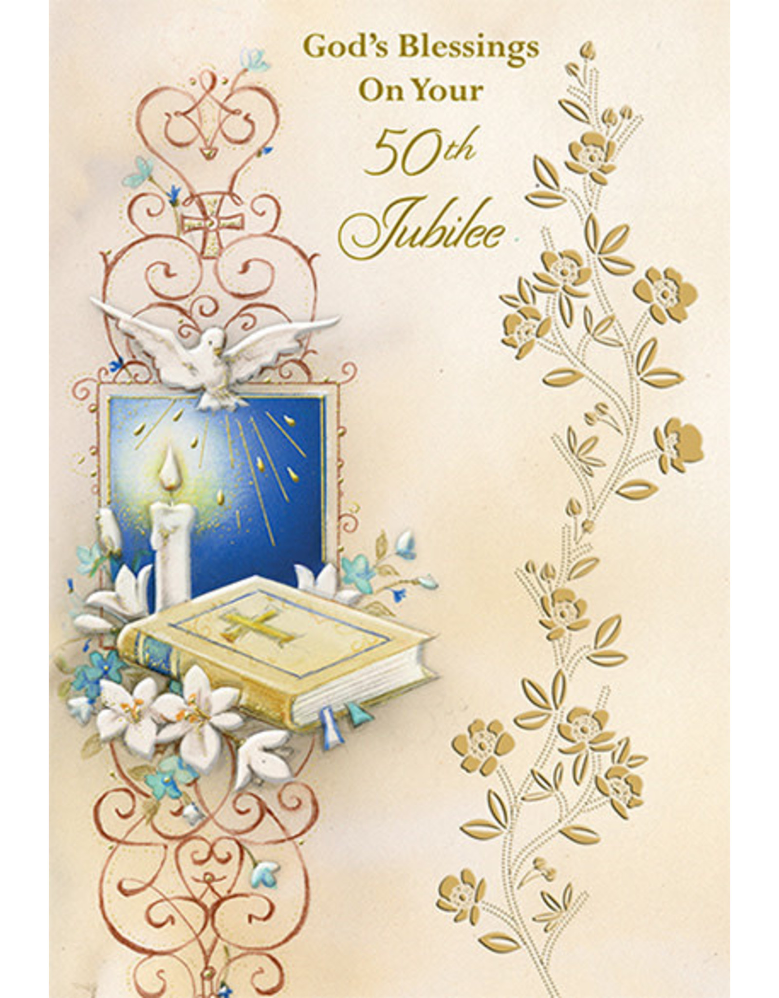 Greetings of Faith Card - Priest Golden (50th) Jubilee