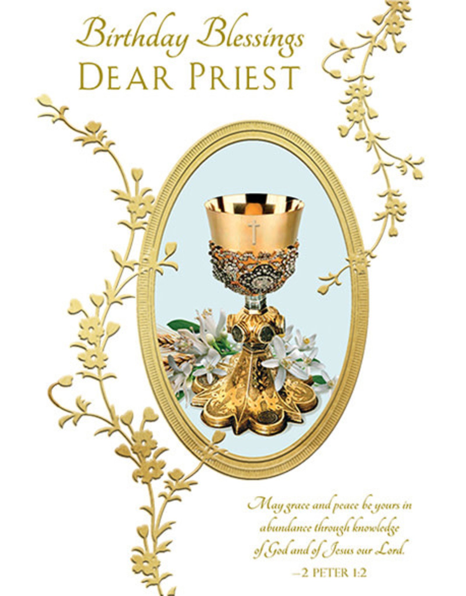 Greetings of Faith Card - Priest Birthday, Blessings