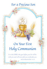 Greetings of Faith Card - First Communion, Son (Deuteronomy 31:8)