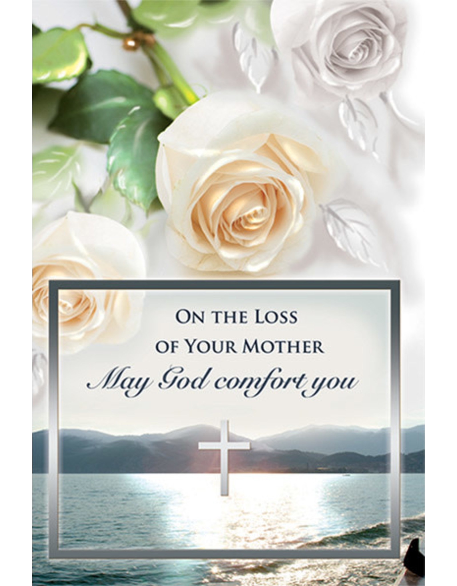 Greetings of Faith Card - Sympathy, Loss of Mother (White Roses)