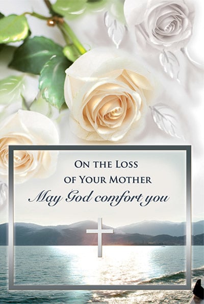 Card - Sympathy, Loss of Mother (White Roses) - Reilly's Church