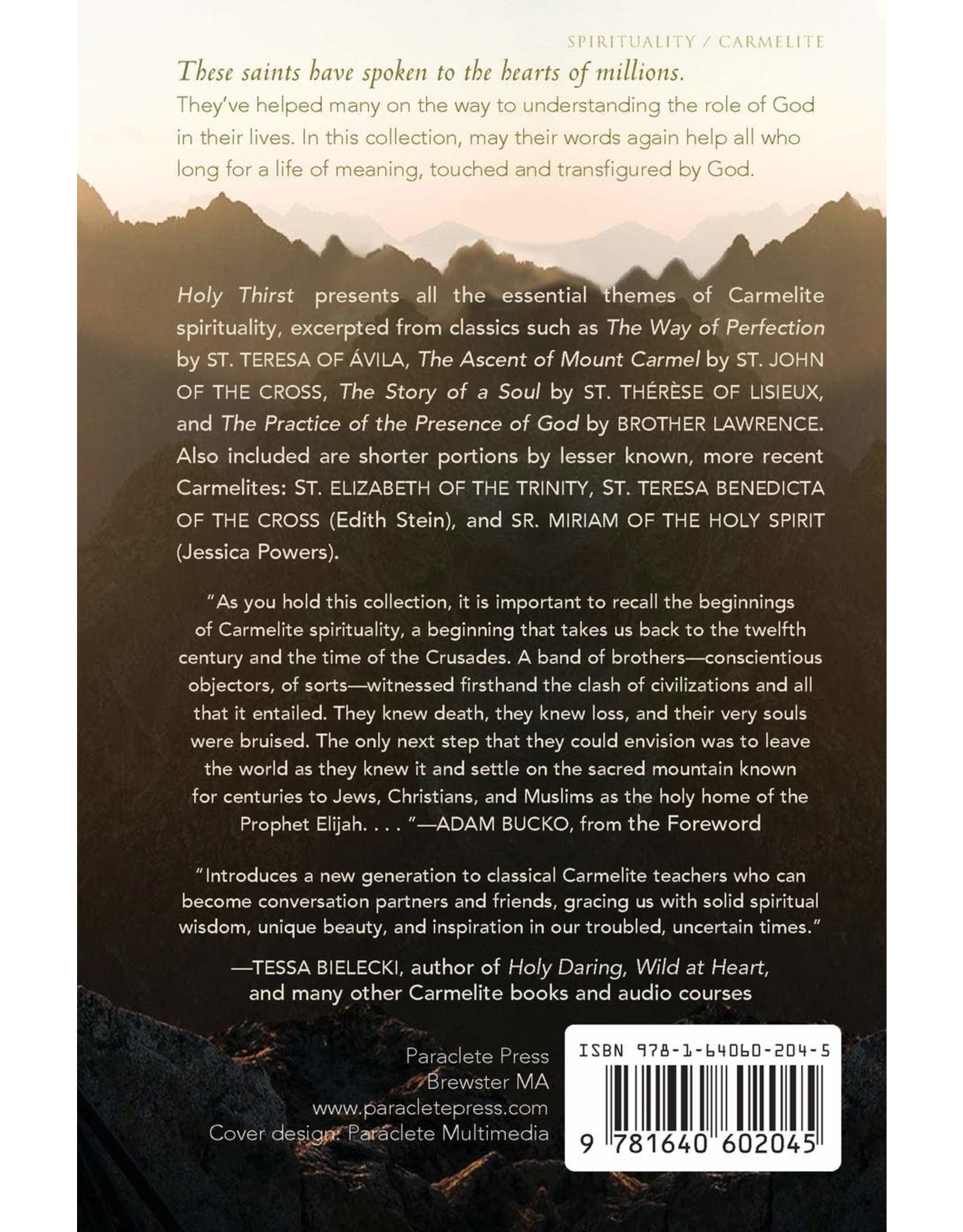 Paraclete Press Holy Thirst: Essentials of Carmelite Spirituality