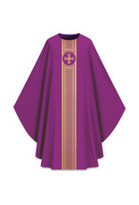 Slabbinck Chasuble -  Embroidered Cross & Band - Assisi Collection - Purple