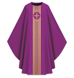 Slabbinck Chasuble - Assisi Collection, with woven Orphrey (purple)