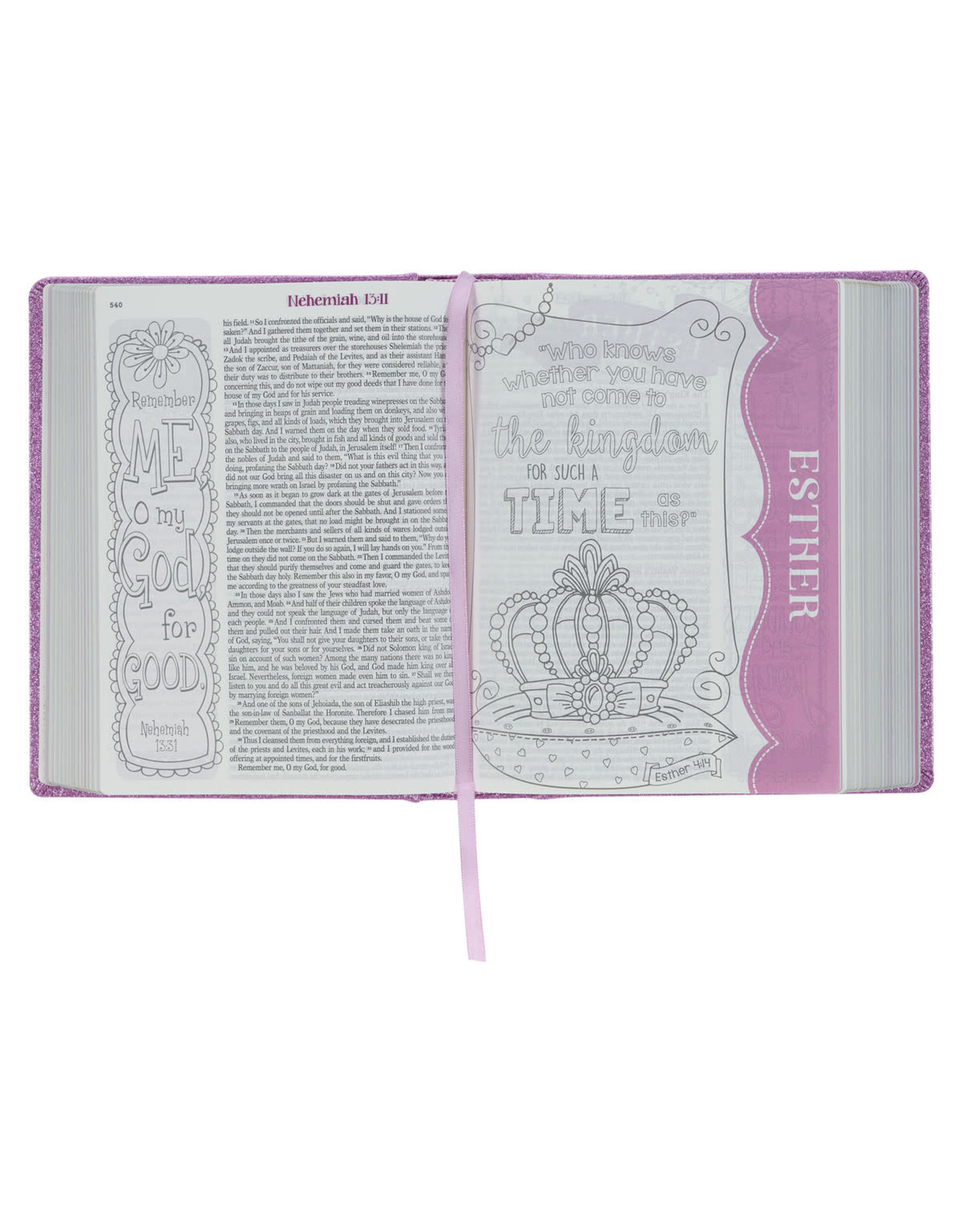 Christian Art Publishers ESV My Creative Bible for Girls -  Purple Glitter Journaling Bible