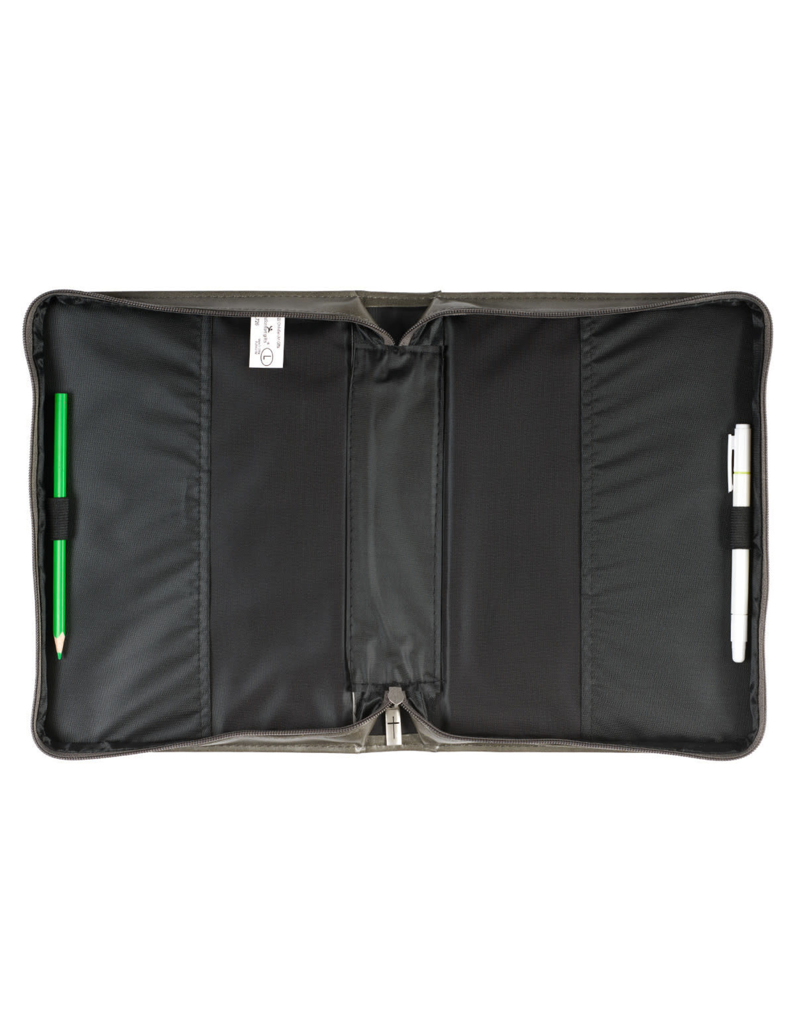 Christian Art Gifts Bible Cover - All Things, Grey Filigree, Medium