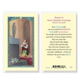 Hirten Holy Card, Laminated- St. Aloysius Gonzaga