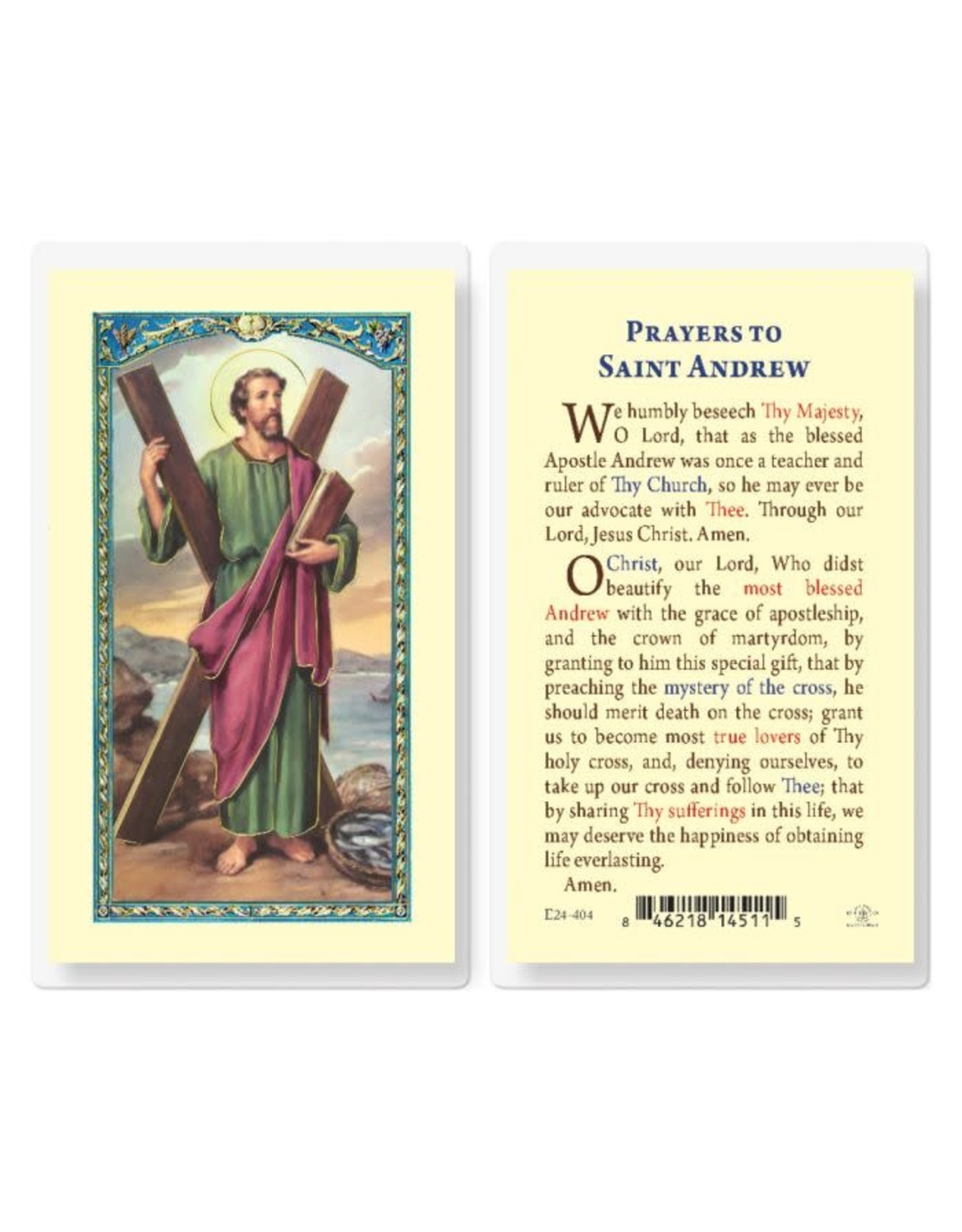 Hirten Holy Card, Laminated - St. Andrew