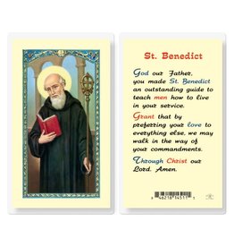 Hirten Holy Card, Laminated - St. Benedict