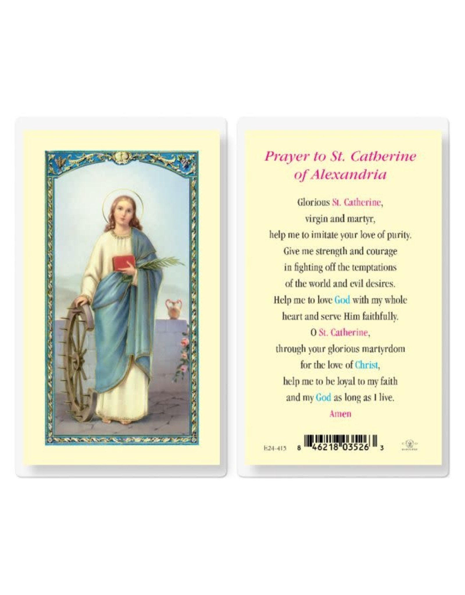 Hirten Holy Card, Laminated - St. Catherine of Alexandria