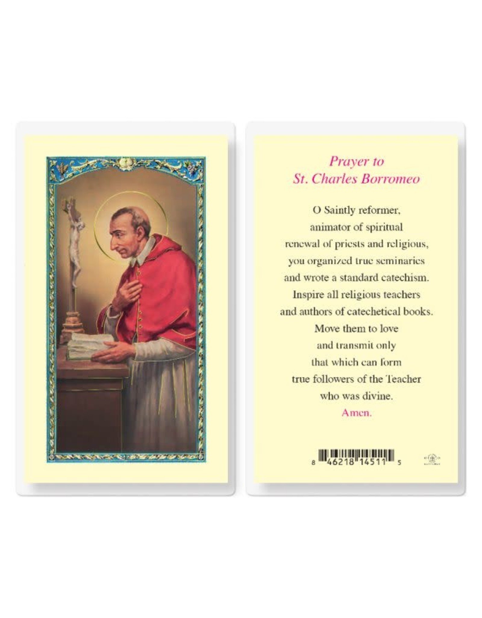 Hirten Holy Card, Laminated - St. Charles of Borromeo