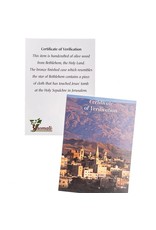 Shomali Olive Wood Crucifix with Relic from Holy Land (7-3/4")