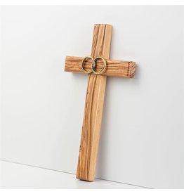 Shomali Inc. Wedding Cross made of Olive Wood from the Holy Land (8")