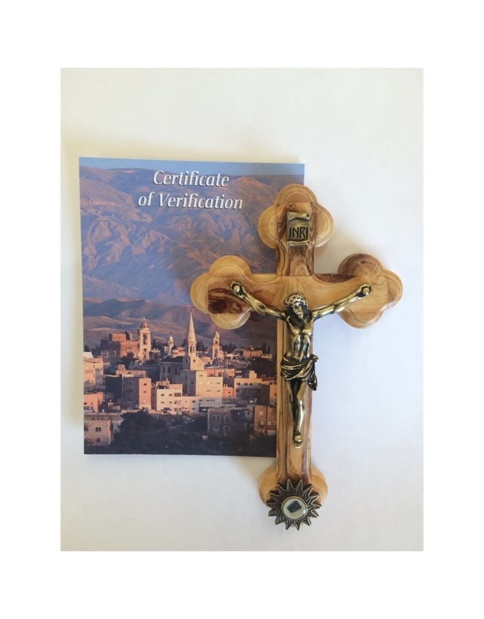 Shomali Crucifix 5.5" w/Relic from Holy Land