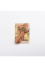 Shomali Olive Wood Comfort Cross w/Relic from Holy Land (4")