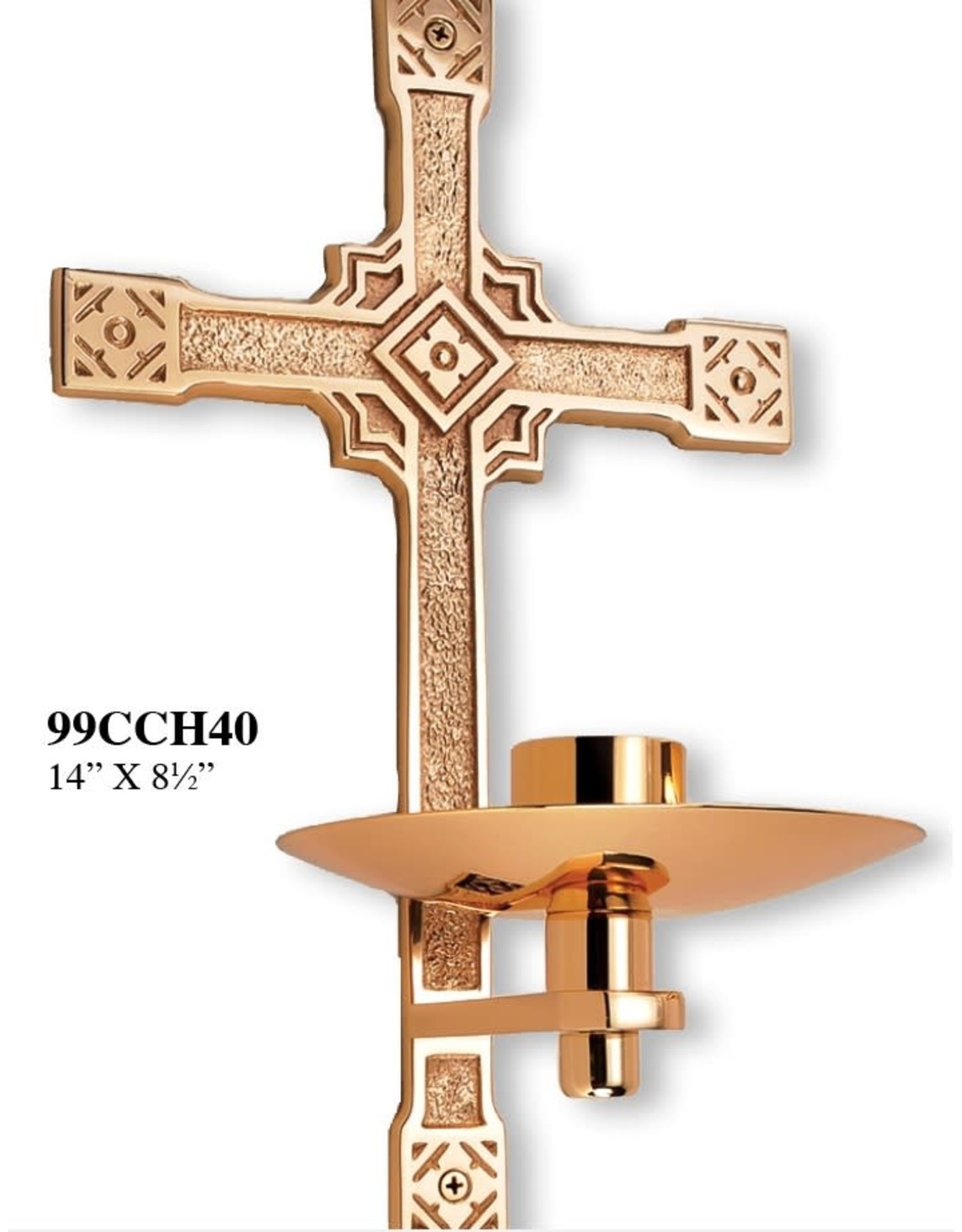 Regal Candlestick (Dedication/Consecration) Wall-Mounted Cross, Satin