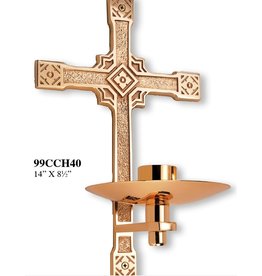 Regal Candlestick (Dedication/Consecration) Wall-Mounted Cross, Satin