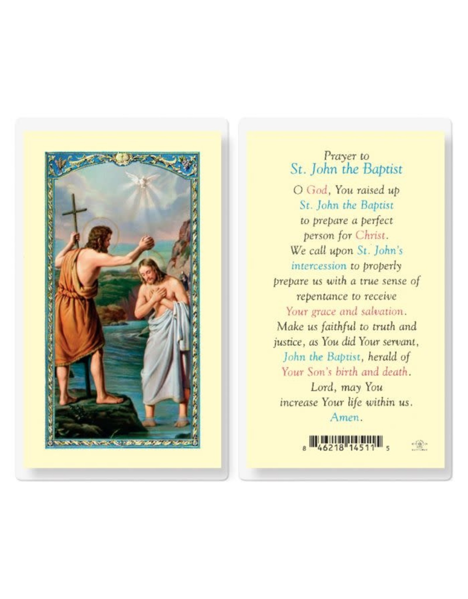 Hirten Holy Card, Laminated - St. John the Baptist