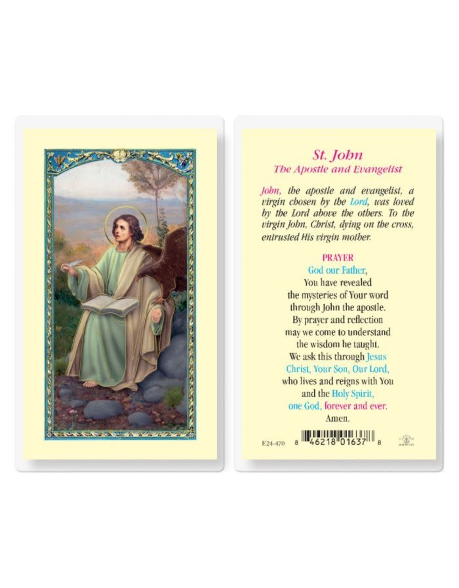 Hirten Holy Card, Laminated - St. John the Apostle and Evangelist