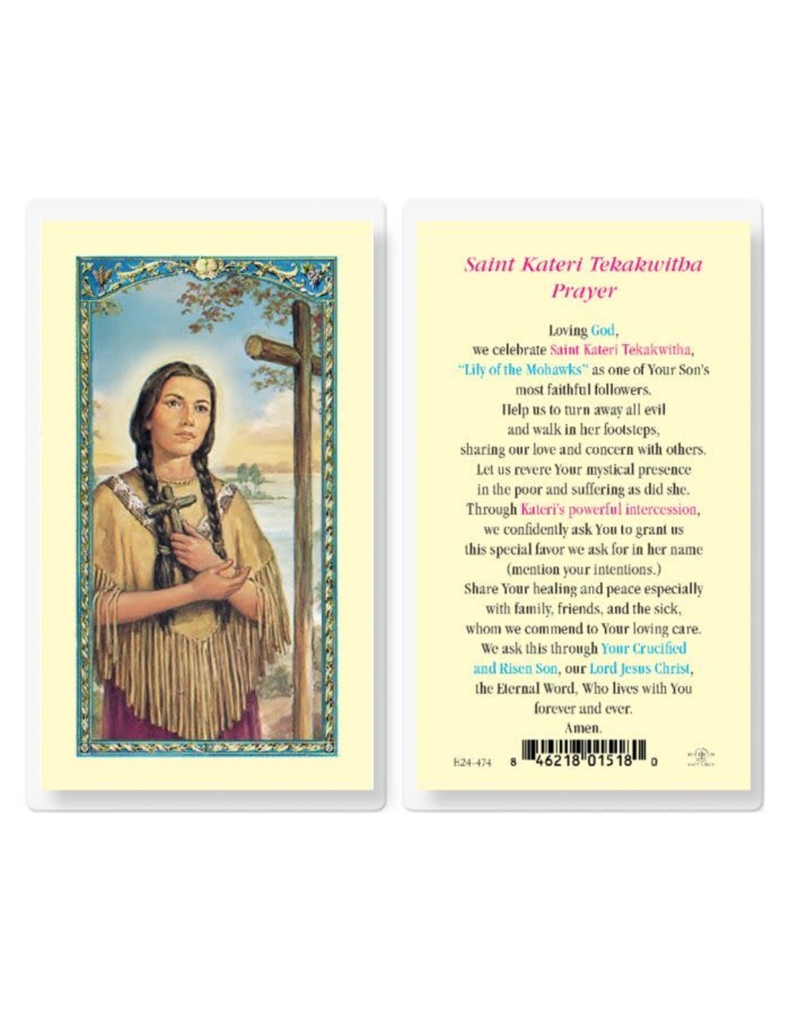 Hirten Holy Card, Laminated - St. Kateri Tekakwitha