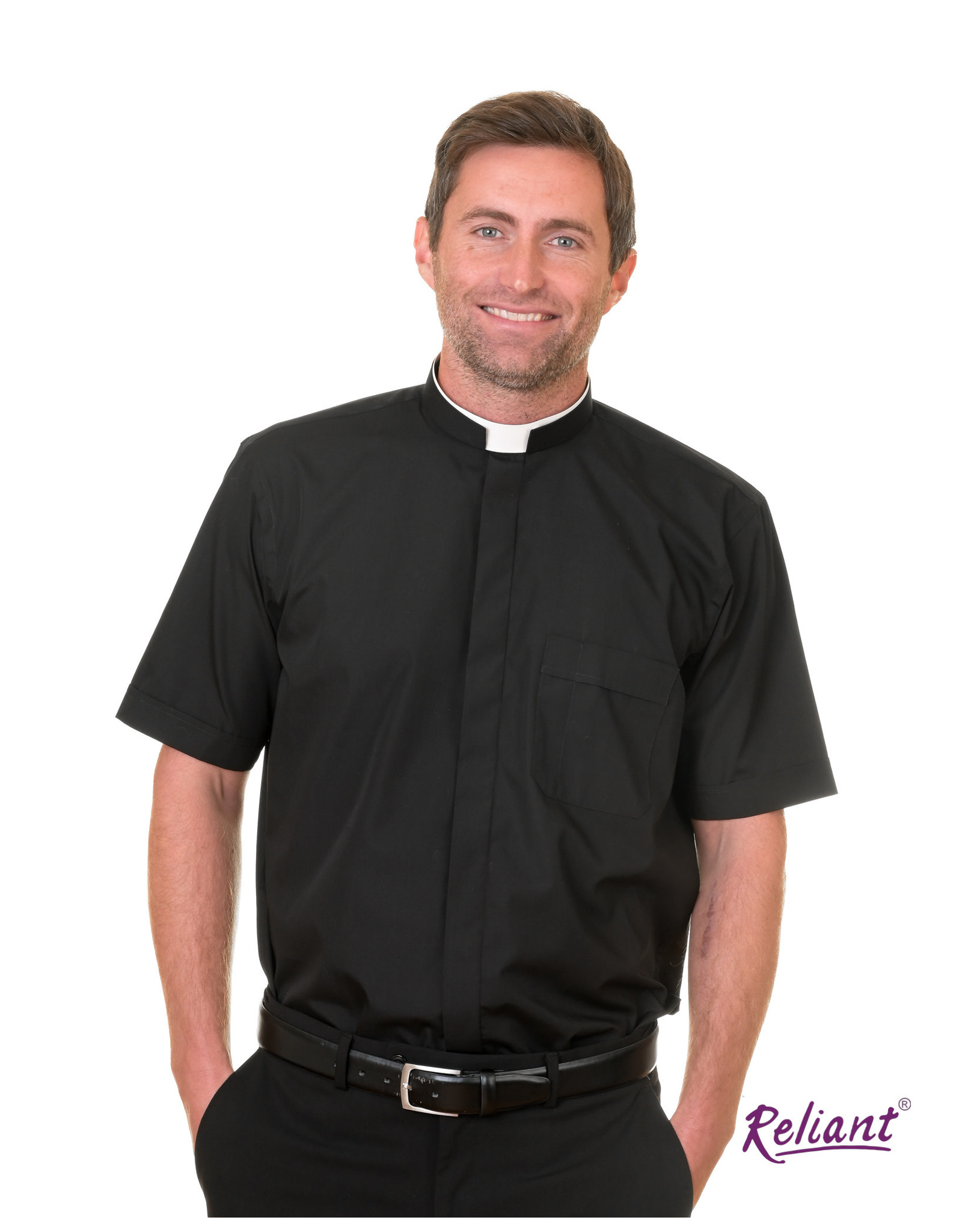 Reliant Clergy Shirt S7451 - Roman Collar - Short Sleeve - Size