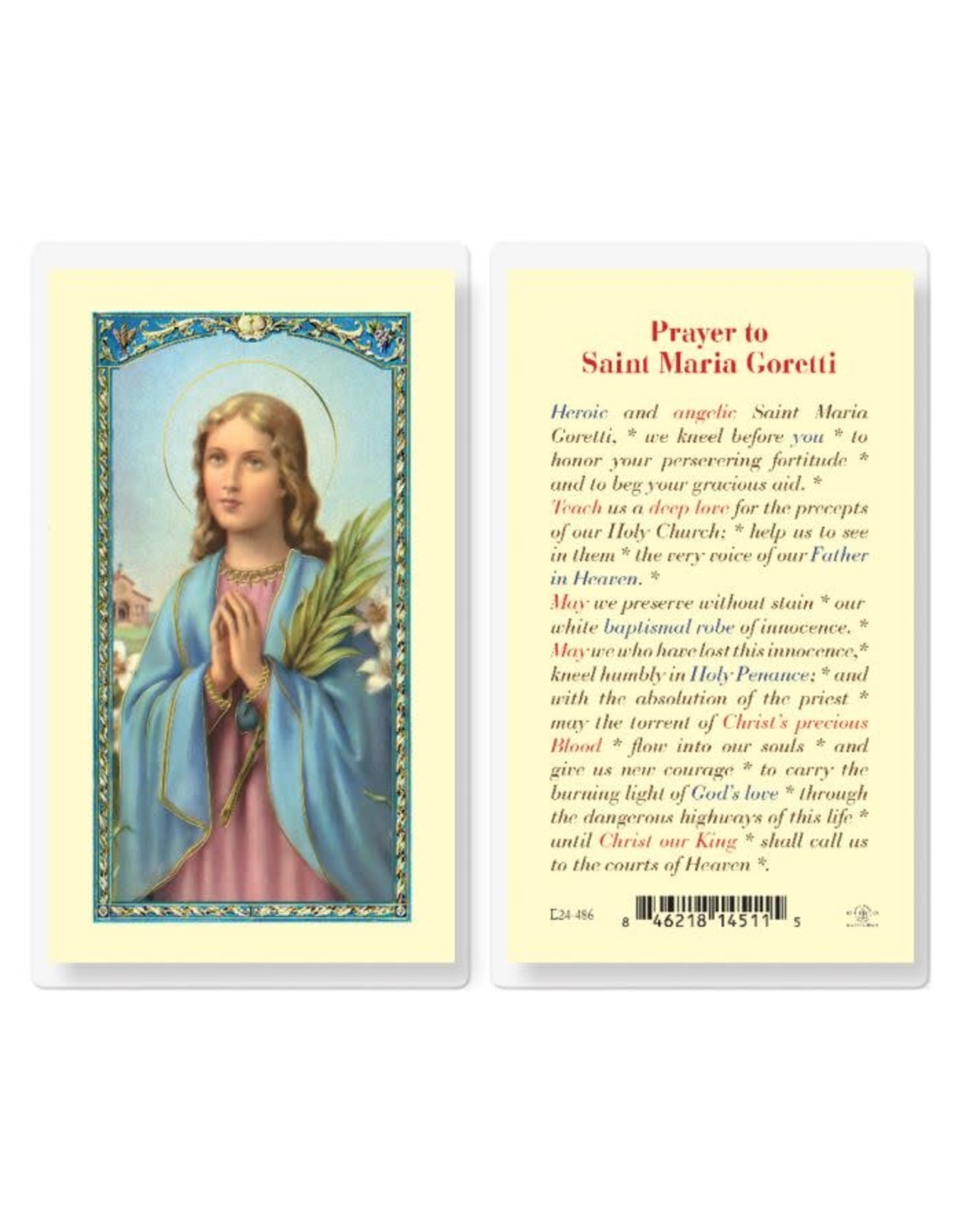 Hirten Holy Card, Laminated - St. Maria Goretti