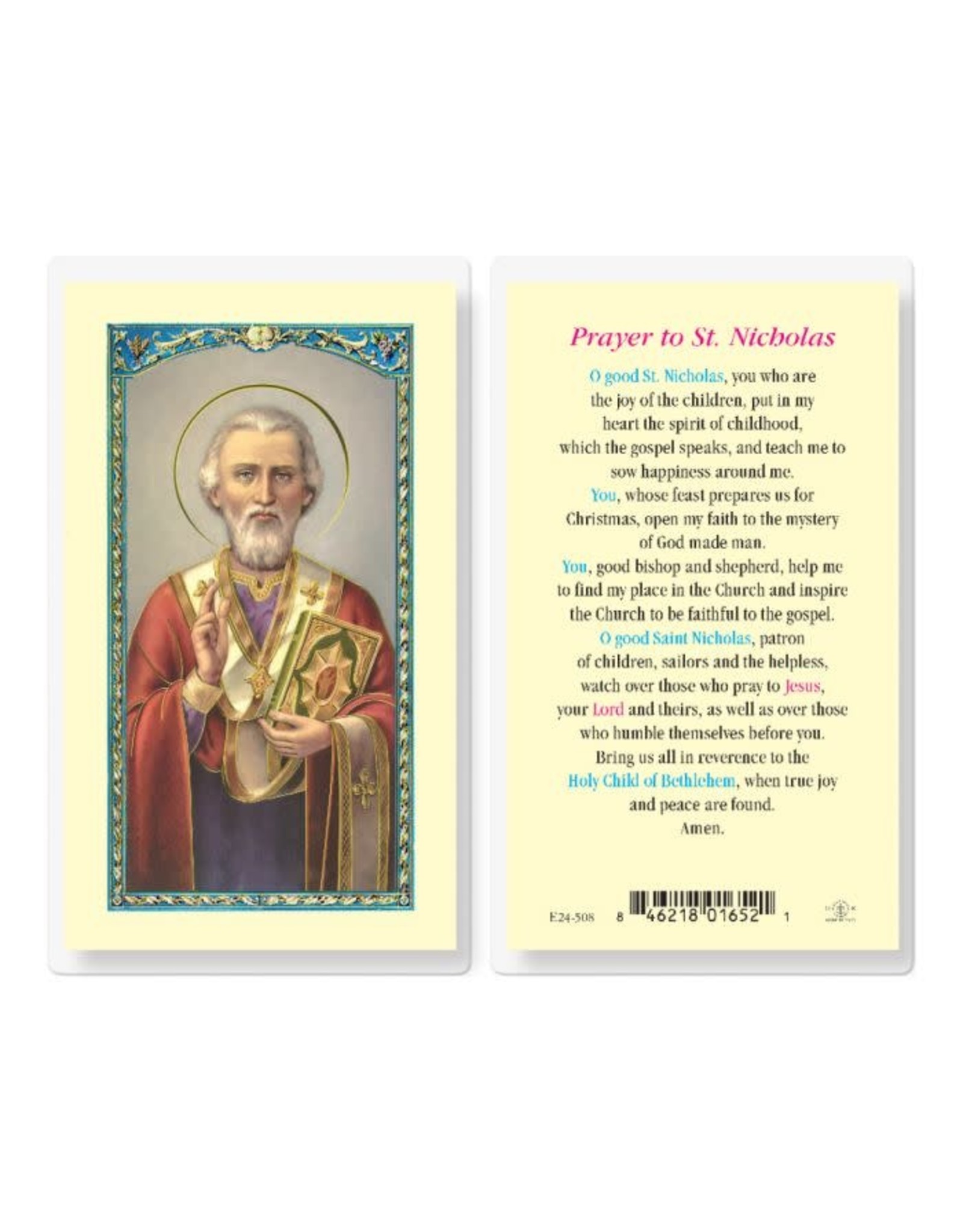 Hirten Holy Card, Laminated - St. Nicholas