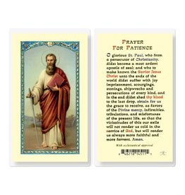 Hirten Holy Card, Laminated - Prayer for Patience (St. Paul)