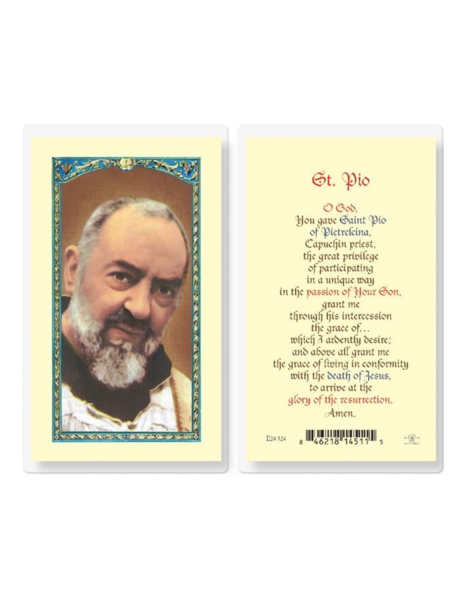 Hirten Holy Card, Laminated - St. Padre Pio