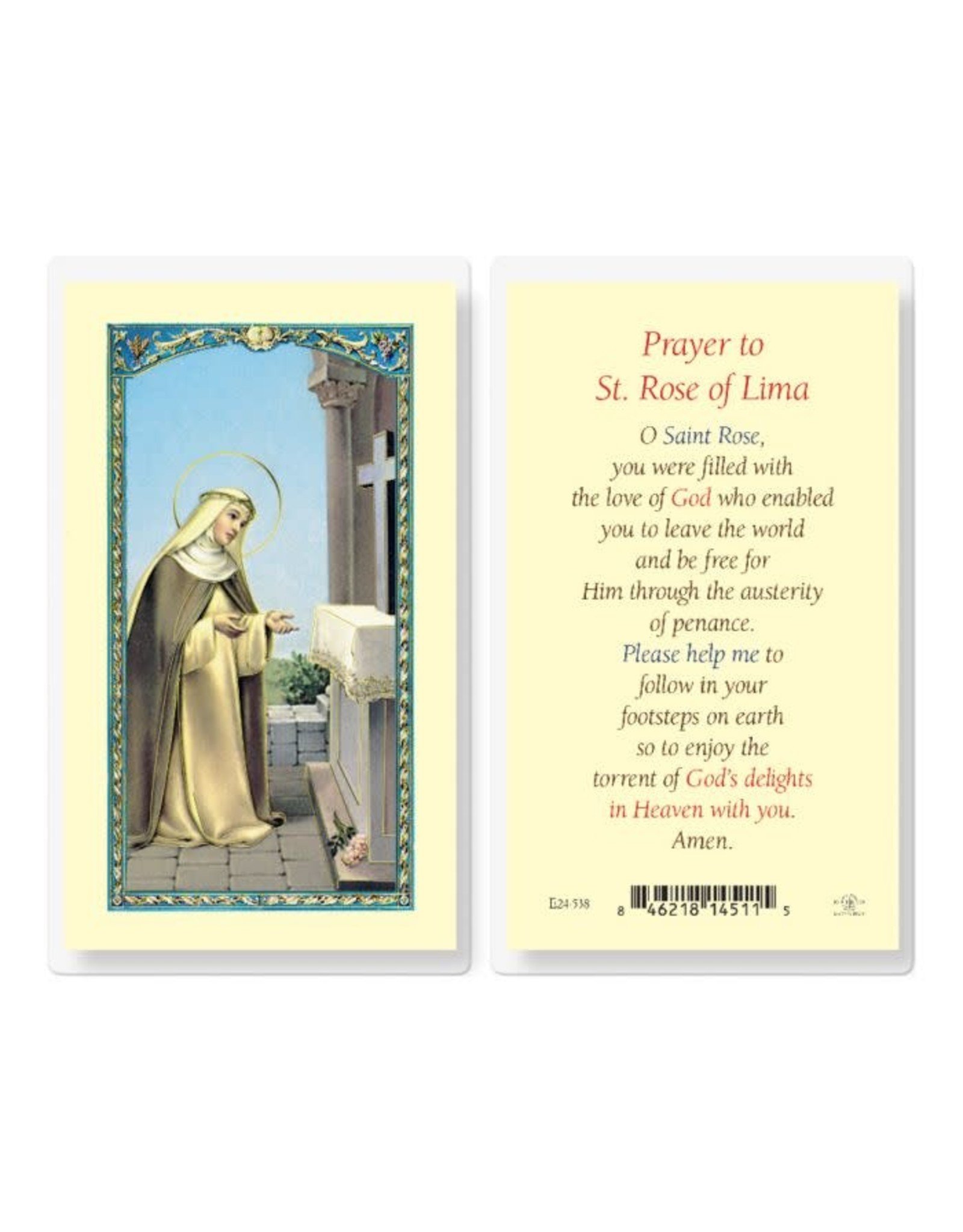 Hirten Holy Card, Laminated - St. Rose of Lima