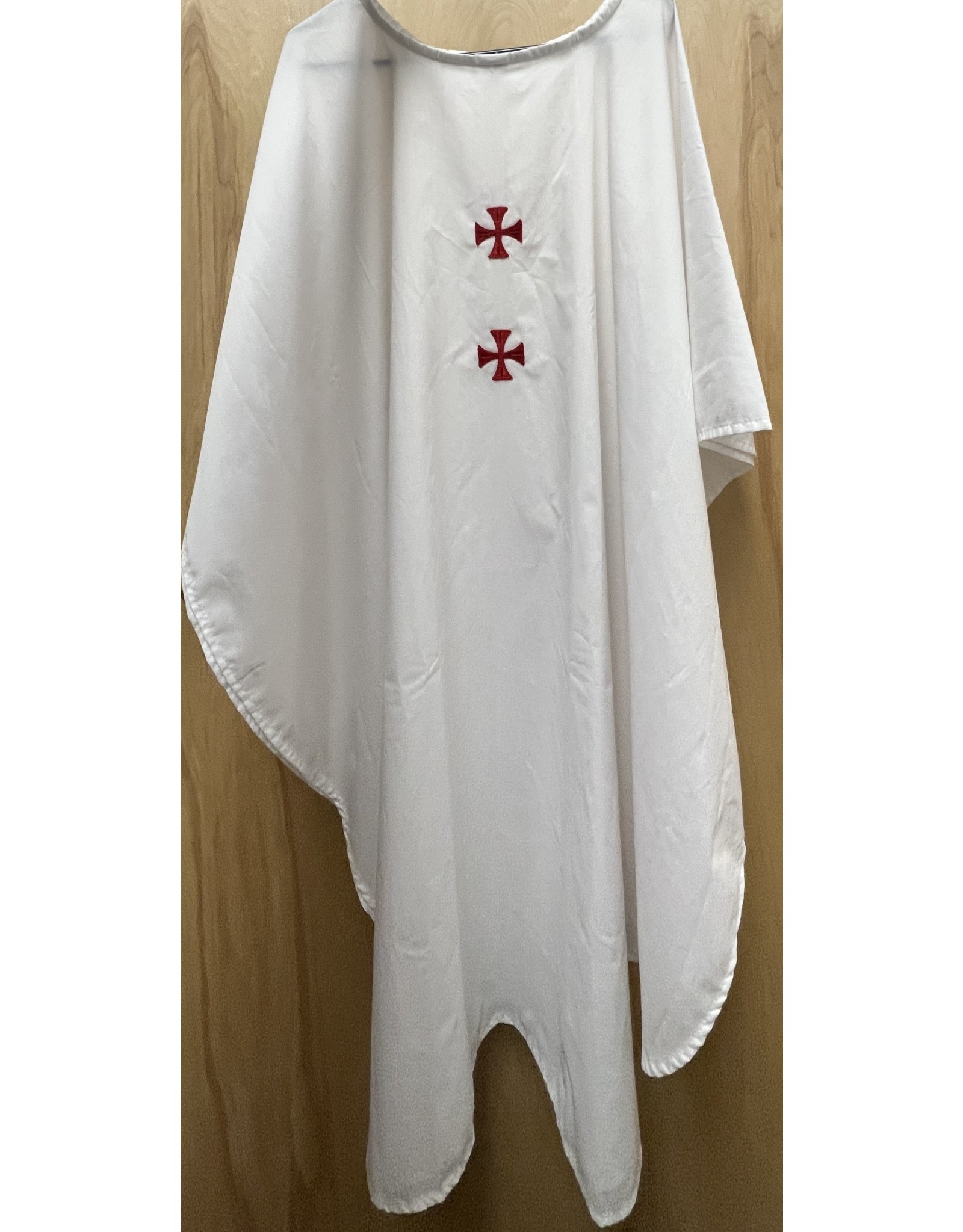 Harbro Chasuble - White with Red Cross (no inner stole)