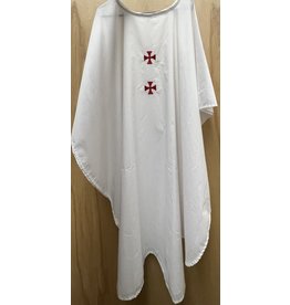 Harbro Chasuble - White with Red Cross (no inner stole)