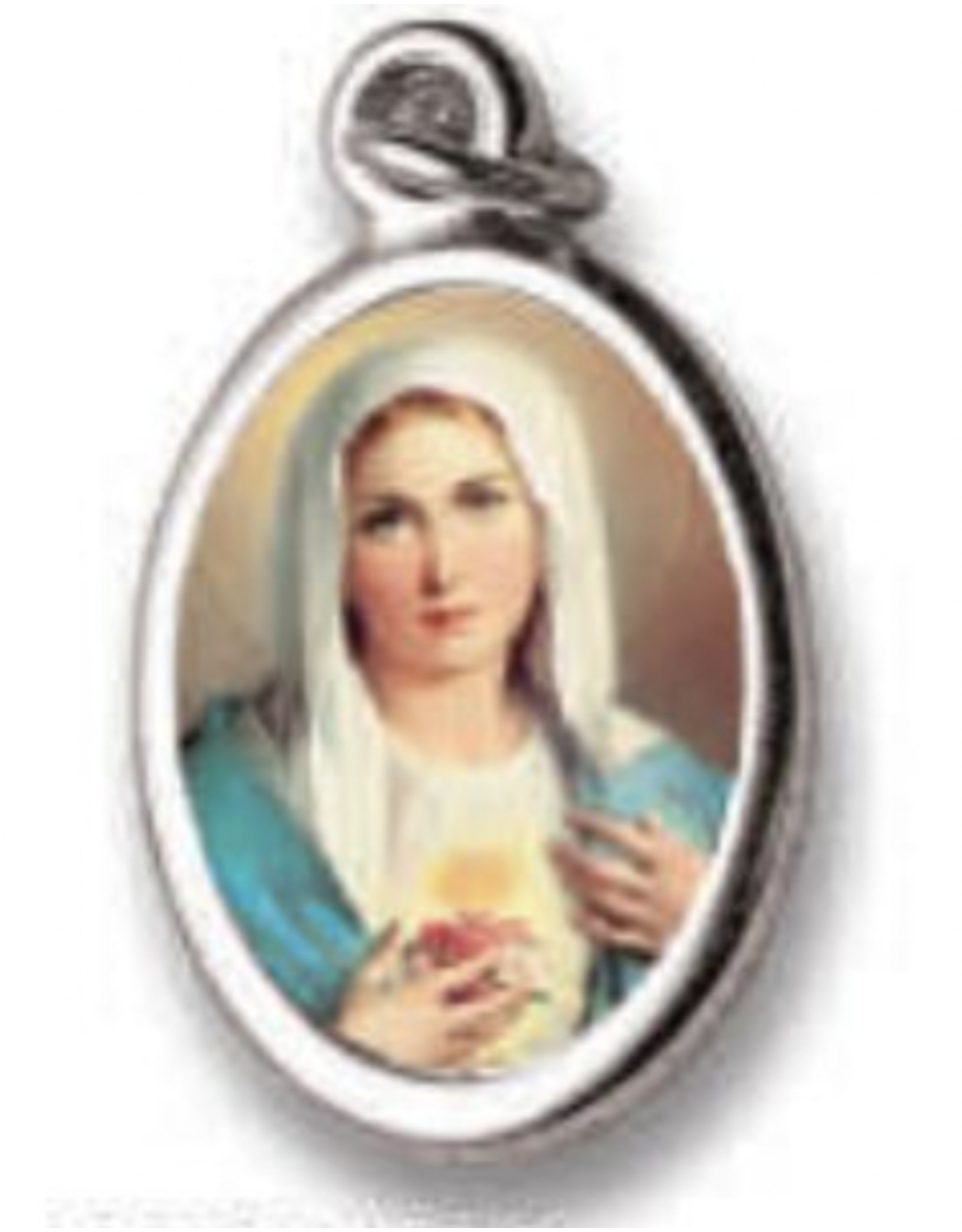 San Francis Color Medal - Immaculate Heart of Mary with Gold Frame