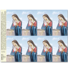 San Francis Holy Cards - Laser - Sorrowful Madonna (Sheet of 8)