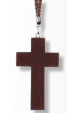 Religious Art Pendant - Brown Cross (2.25" Cross, 30" Cord)