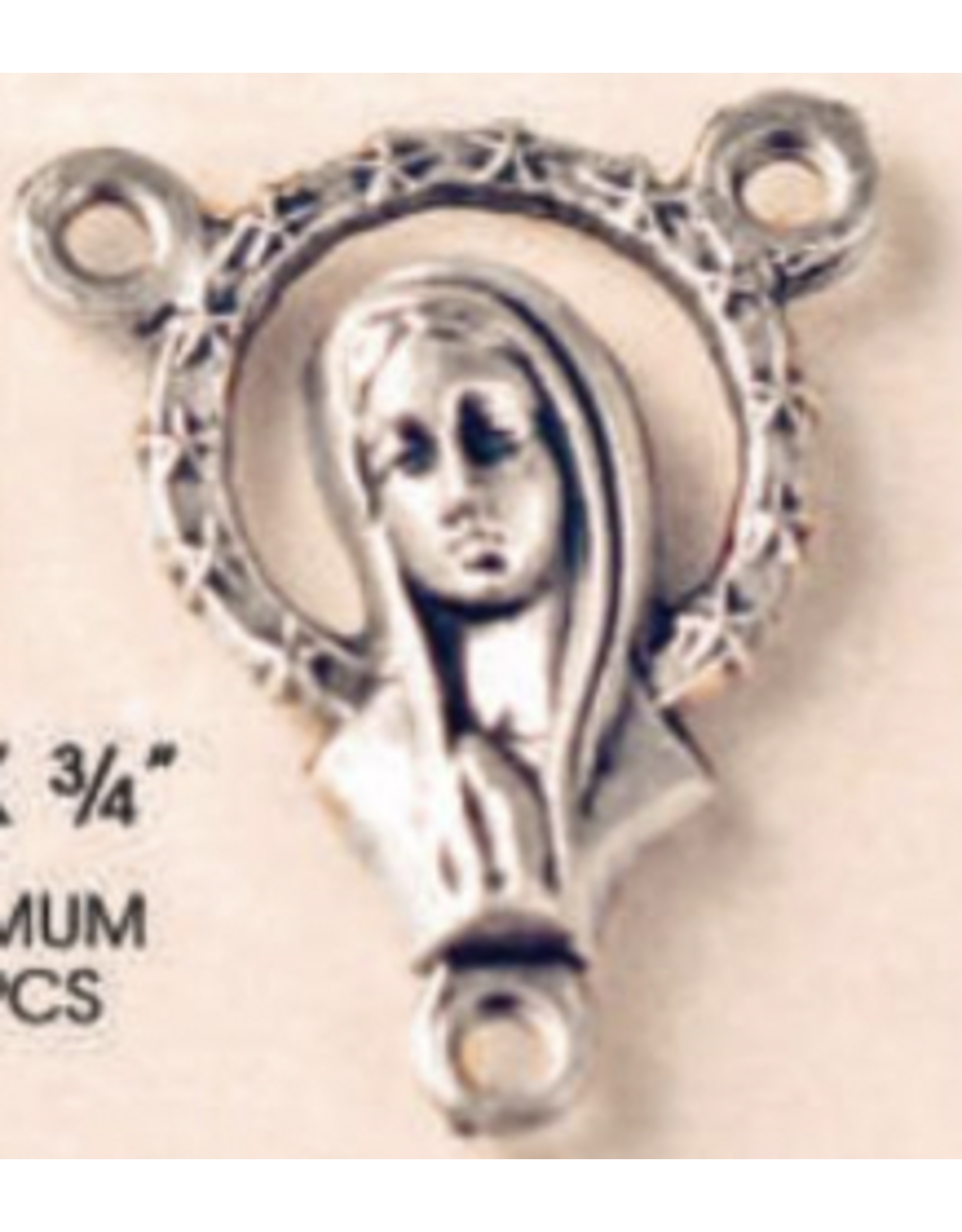 San Francis Rosary Centerpiece - Mary's Face, Silver