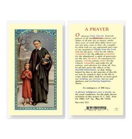 Hirten Holy Card, Laminated - St. Vincent