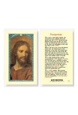 Hirten Holy Card, Laminated - Footprints Head of Christ