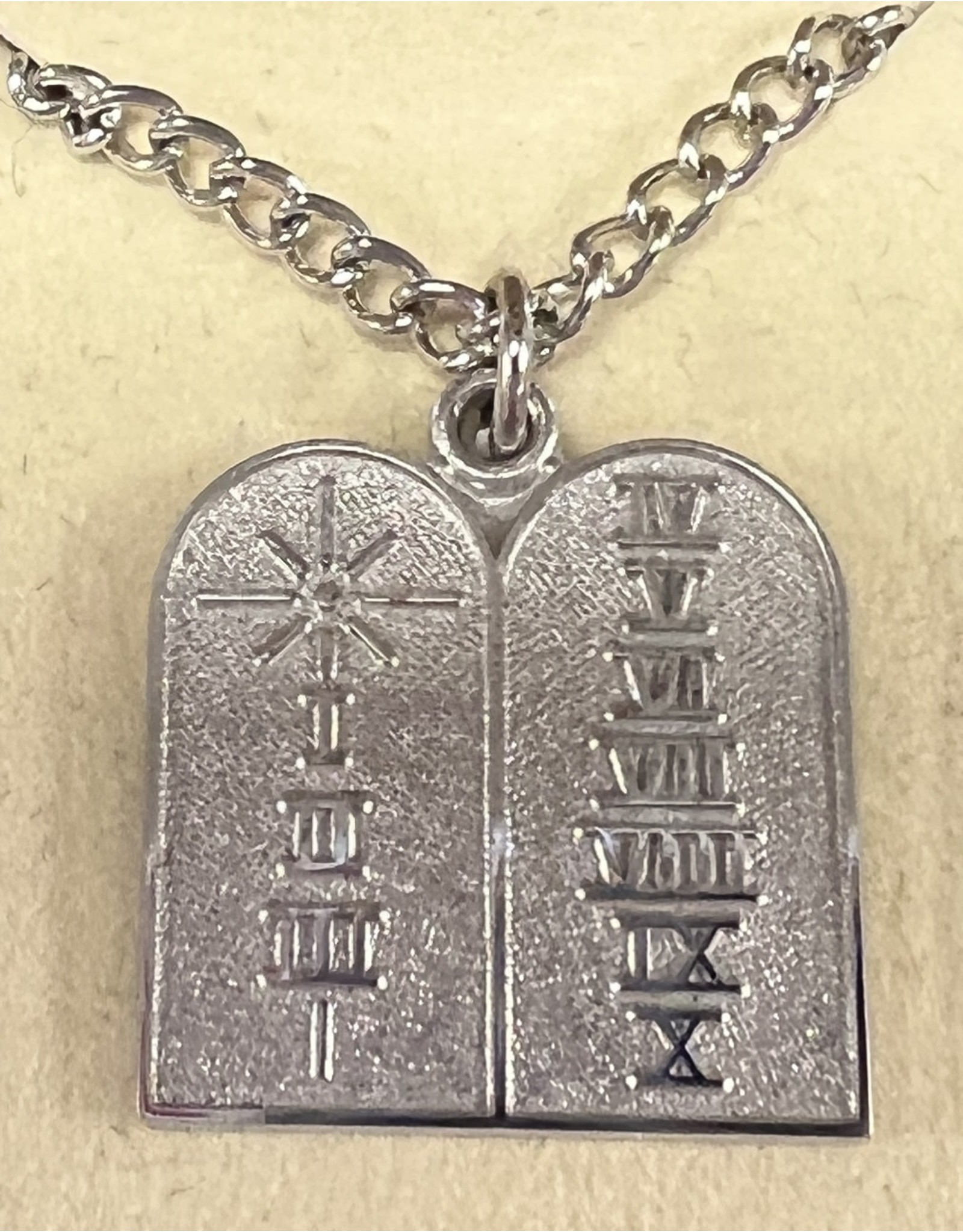 Creed Medal - Ten Commandments, Sterling Silver - 20" Chain