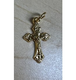 Religious Art Medal Crucifix 3/4" Gold