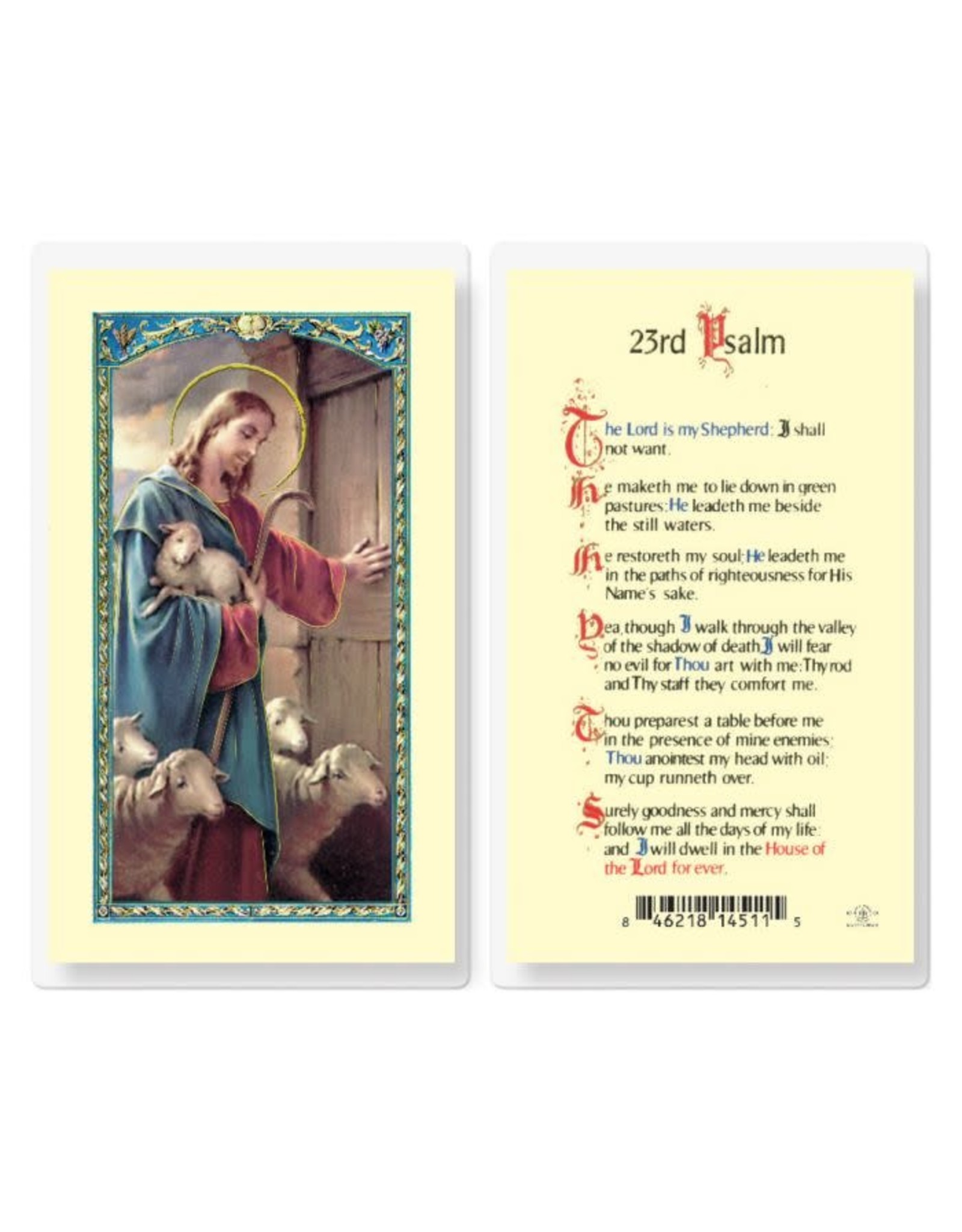 Hirten Holy Card, Laminated - Twenty-Third Psalm Good Shepherd