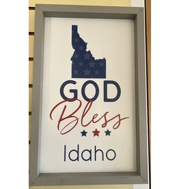 P Graham Dunn God Bless Idaho Framed Picture 11.25x17.75