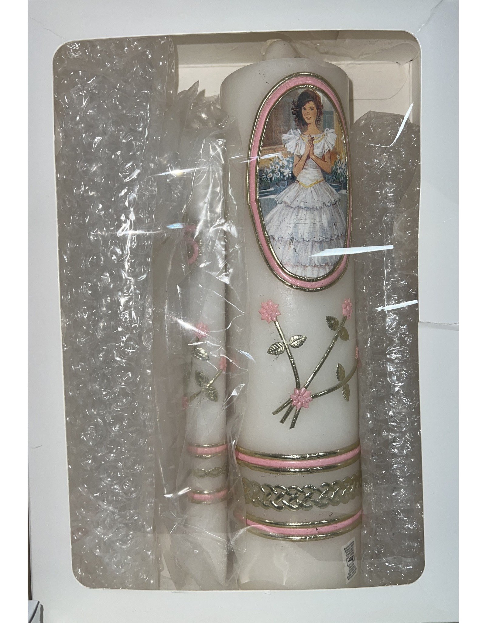 San Francis Quinceanera 4-Piece Silver Candle Set