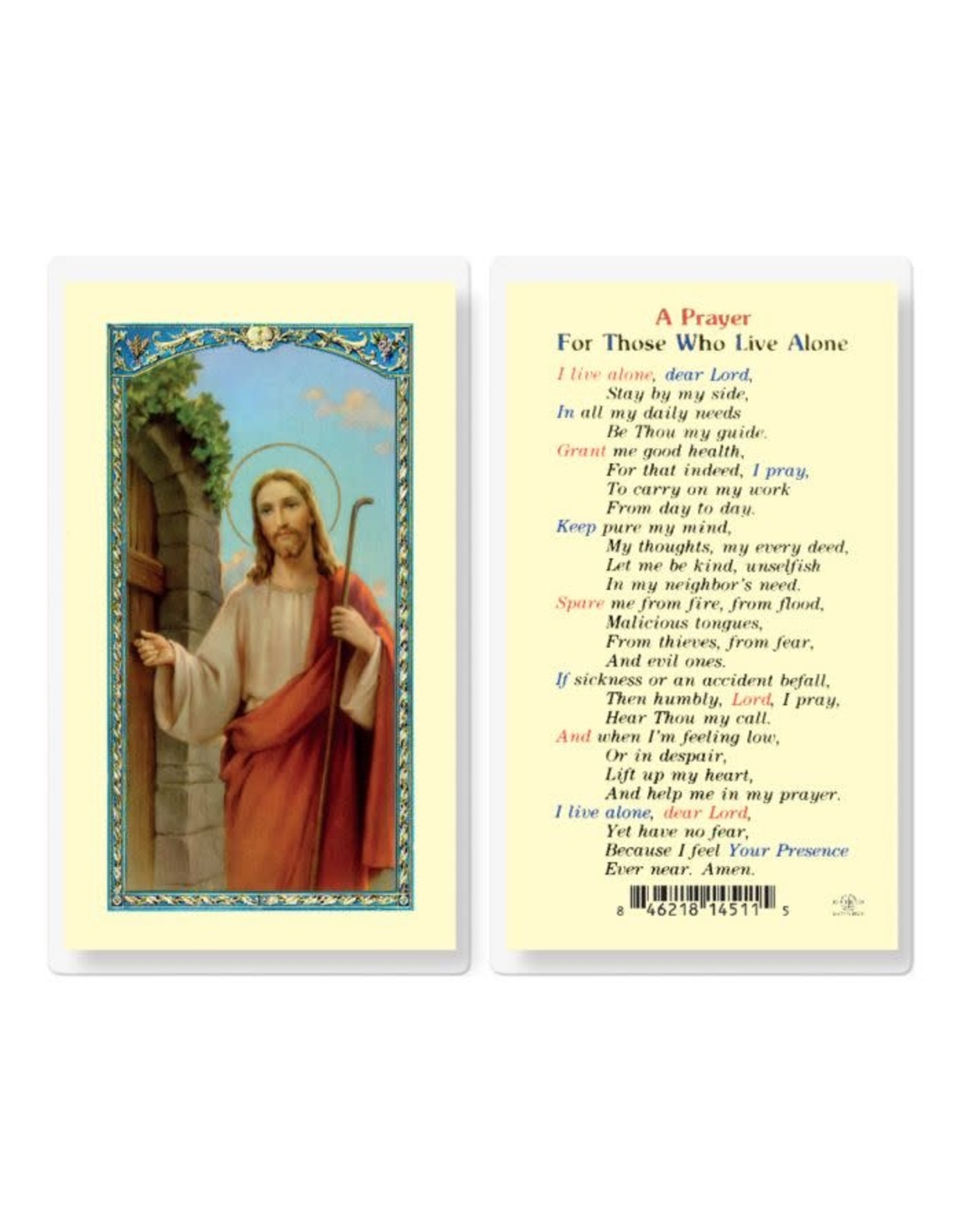 Hirten Holy Card, Laminated - Prayer for Those Who Live Alone