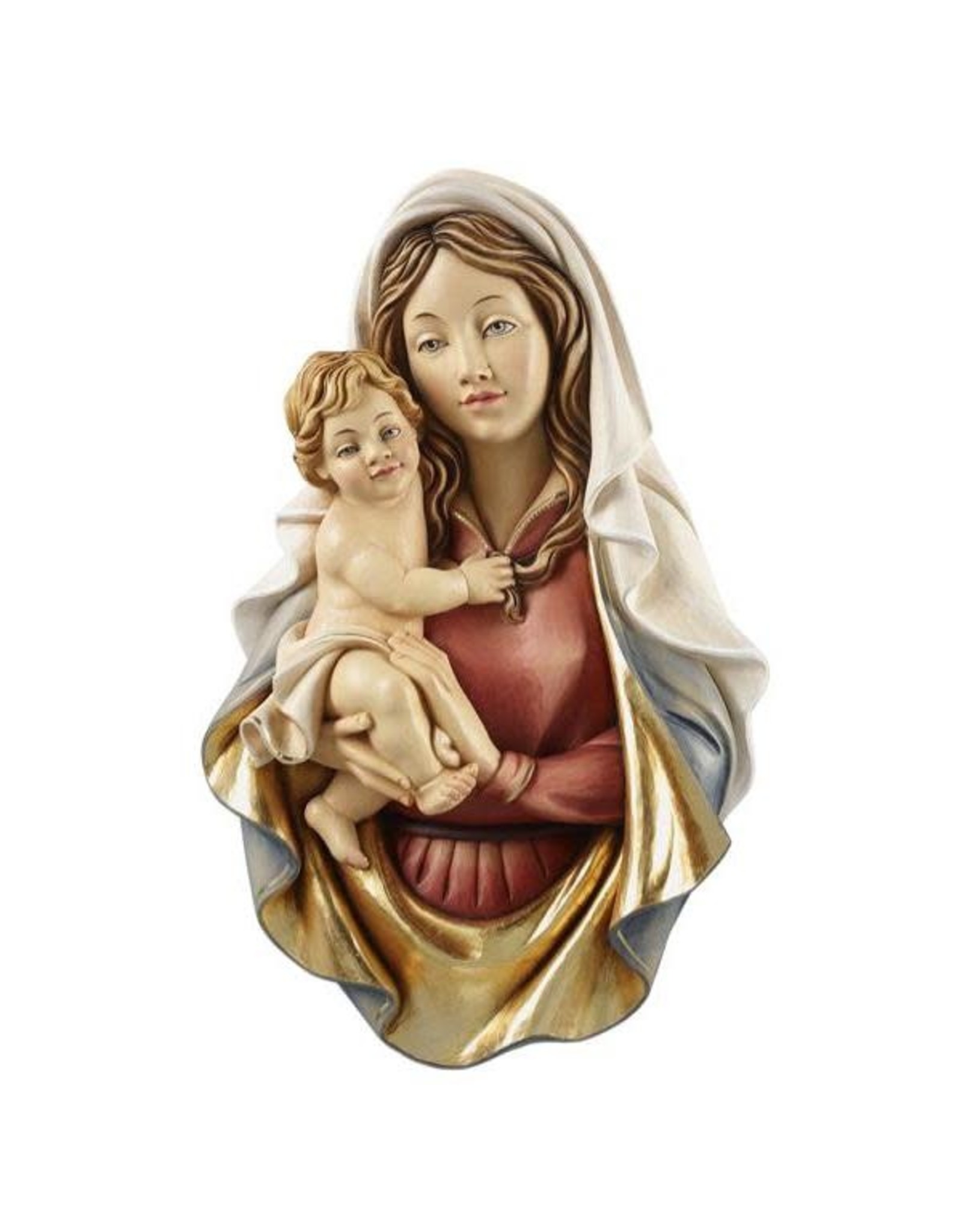 Pema Wall Sconce - Madonna Raffaelo, Wood-Carved, Color, 4"/15"