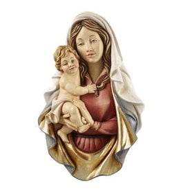 Pema Wall Sconce - Madonna Raffaelo, Wood-Carved, Color, 4"/15"