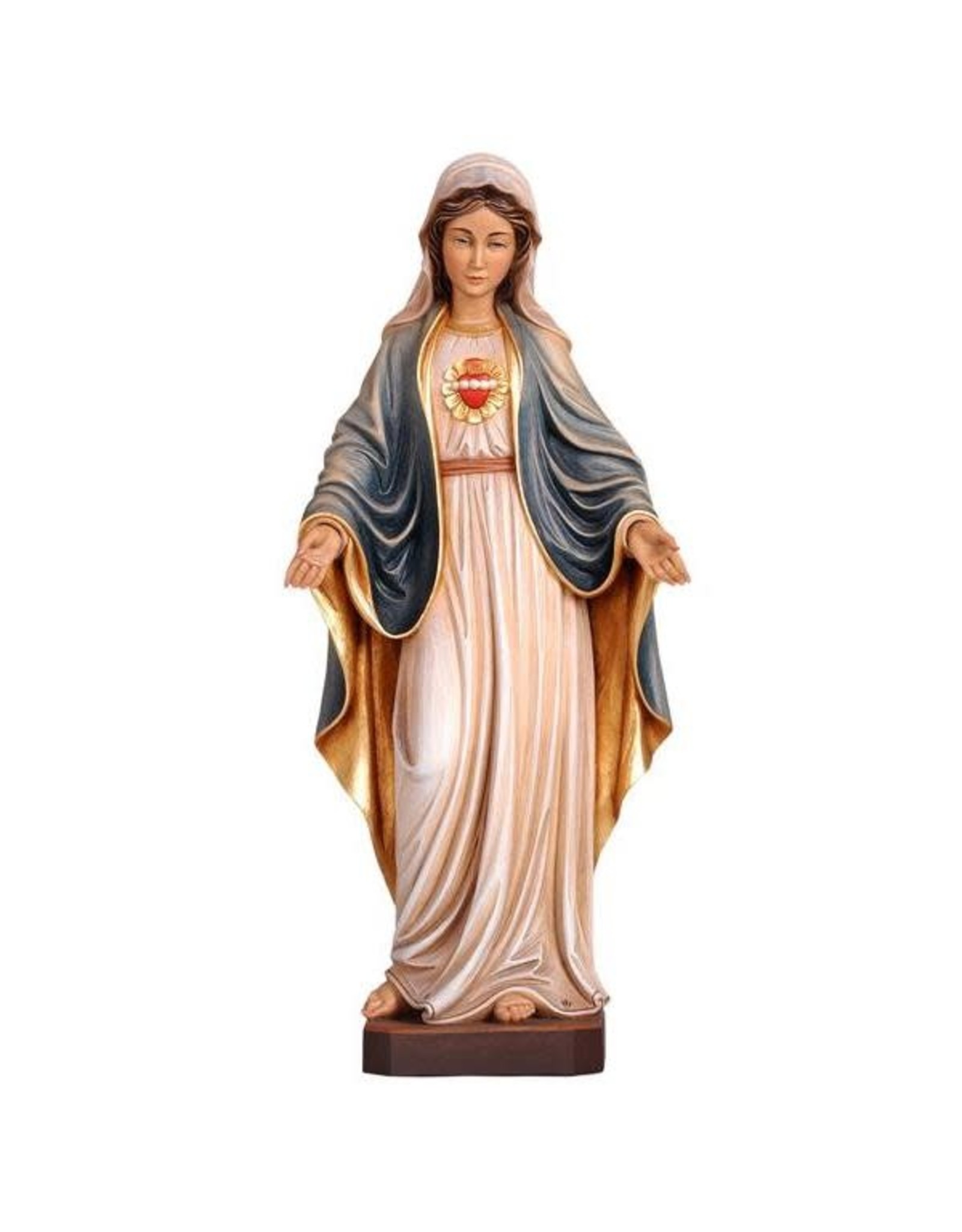 Pema Statue - Immaculate Heart of Mary, Wood-Carved, Color, 4"